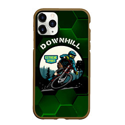 Чехол iPhone 11 Pro матовый Downhill Extreme Sport, цвет: 3D-коричневый