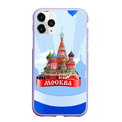 Чехол iPhone 11 Pro матовый Кремль Москва, цвет: 3D-светло-сиреневый
