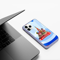 Чехол iPhone 11 Pro матовый Кремль Москва, цвет: 3D-светло-сиреневый — фото 2