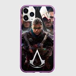 Чехол iPhone 11 Pro матовый Assassins Creed Eivor, цвет: 3D-фиолетовый