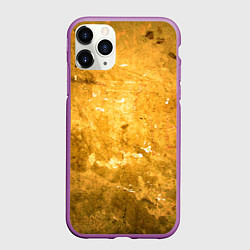 Чехол iPhone 11 Pro матовый Золотая абстрактная поверхность, цвет: 3D-фиолетовый