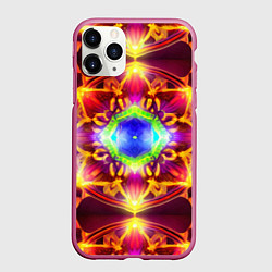 Чехол iPhone 11 Pro матовый Сияющий калейдоскоп, цвет: 3D-малиновый