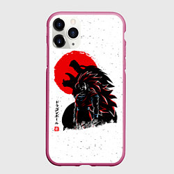 Чехол iPhone 11 Pro матовый Dragon Ball красная луна, цвет: 3D-малиновый