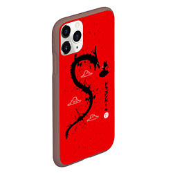 Чехол iPhone 11 Pro матовый Dragon Ball Гоку и дракон, цвет: 3D-коричневый — фото 2