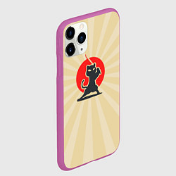 Чехол iPhone 11 Pro матовый Кот-ниндзя, цвет: 3D-фиолетовый — фото 2