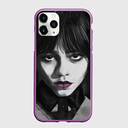 Чехол iPhone 11 Pro матовый Уэнсдэй: рисунок, цвет: 3D-фиолетовый