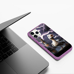 Чехол iPhone 11 Pro матовый Беспокойная утка, цвет: 3D-фиолетовый — фото 2