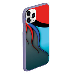 Чехол iPhone 11 Pro матовый Разноцветные ручейки, цвет: 3D-серый — фото 2