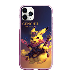 Чехол iPhone 11 Pro матовый Genchu impact, цвет: 3D-розовый