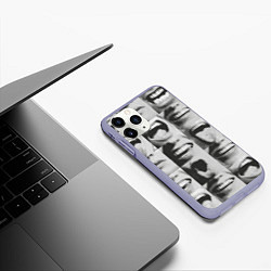 Чехол iPhone 11 Pro матовый Принт с частью лица, цвет: 3D-светло-сиреневый — фото 2