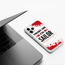 Чехол iPhone 11 Pro матовый Trust me Im sailor white, цвет: 3D-белый — фото 2
