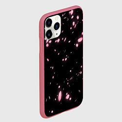Чехол iPhone 11 Pro матовый Неоновые липестки сакуры, цвет: 3D-малиновый — фото 2