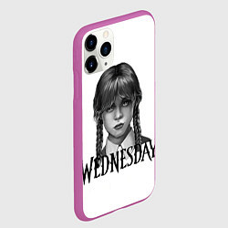 Чехол iPhone 11 Pro матовый Уэнсдэй Аддамс - Wednesday, цвет: 3D-фиолетовый — фото 2
