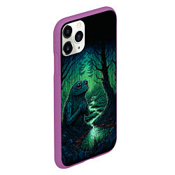 Чехол iPhone 11 Pro матовый Лягушонок Пепе сидит на болоте, цвет: 3D-фиолетовый — фото 2