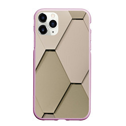 Чехол iPhone 11 Pro матовый Зеленая плитка, цвет: 3D-розовый