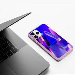 Чехол iPhone 11 Pro матовый Синие и розовые прямоугольники, цвет: 3D-розовый — фото 2