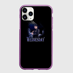 Чехол iPhone 11 Pro матовый Wednesday с зонтом, цвет: 3D-фиолетовый