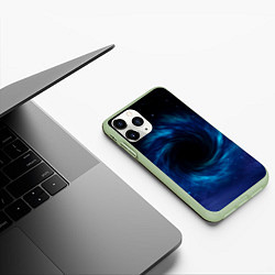 Чехол iPhone 11 Pro матовый Воронка в космосе, цвет: 3D-салатовый — фото 2