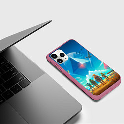 Чехол iPhone 11 Pro матовый No Mans Sky, цвет: 3D-малиновый — фото 2