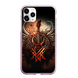 Чехол iPhone 11 Pro матовый Рок гитара, цвет: 3D-розовый