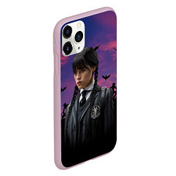 Чехол iPhone 11 Pro матовый Wednesday Addams, цвет: 3D-розовый — фото 2