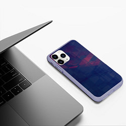 Чехол iPhone 11 Pro матовый Абстрактный прозрачный стеклянный фиолетовый патте, цвет: 3D-светло-сиреневый — фото 2