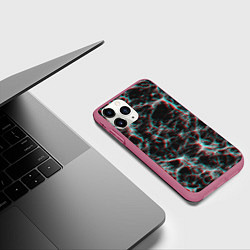 Чехол iPhone 11 Pro матовый Сеть нейронов, цвет: 3D-малиновый — фото 2