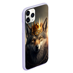 Чехол iPhone 11 Pro матовый Волк в золотой короне, цвет: 3D-светло-сиреневый — фото 2