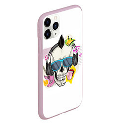 Чехол iPhone 11 Pro матовый Черепок в очках, цвет: 3D-розовый — фото 2