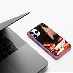 Чехол iPhone 11 Pro матовый Аста и его демон - Черный клевер, цвет: 3D-фиолетовый — фото 2