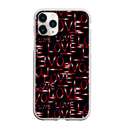 Чехол iPhone 11 Pro матовый Love паттерн, цвет: 3D-белый