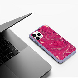 Чехол iPhone 11 Pro матовый Яркая волна, цвет: 3D-светло-сиреневый — фото 2