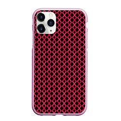 Чехол iPhone 11 Pro матовый Красный паттерн, цвет: 3D-розовый