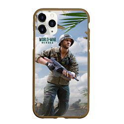 Чехол iPhone 11 Pro матовый World War Heroes солдат, цвет: 3D-коричневый