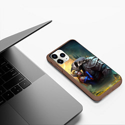 Чехол iPhone 11 Pro матовый Sven and Crystal Maiden, цвет: 3D-коричневый — фото 2