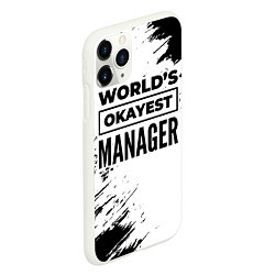 Чехол iPhone 11 Pro матовый Worlds okayest manager - white, цвет: 3D-белый — фото 2