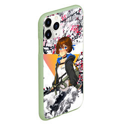 Чехол iPhone 11 Pro матовый Девушка с AUG, цвет: 3D-салатовый — фото 2