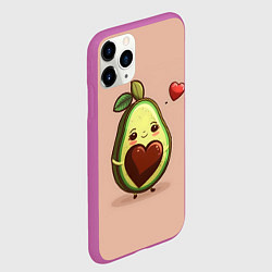 Чехол iPhone 11 Pro матовый Влюбленная авокадо - парные, цвет: 3D-фиолетовый — фото 2