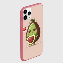 Чехол iPhone 11 Pro матовый Влюбленный авокадо - парные, цвет: 3D-малиновый — фото 2