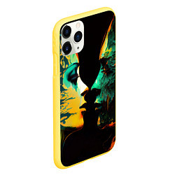 Чехол iPhone 11 Pro матовый Краски любви, цвет: 3D-желтый — фото 2