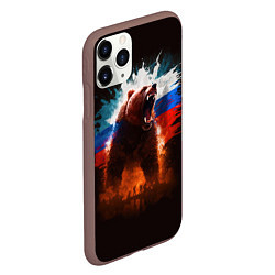 Чехол iPhone 11 Pro матовый Ярость Медведя, цвет: 3D-коричневый — фото 2