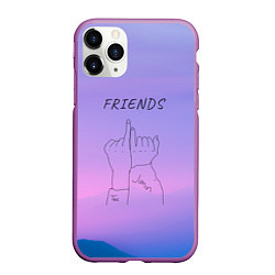 Чехол iPhone 11 Pro матовый Friends - Jimin and Taehyung BTS, цвет: 3D-фиолетовый