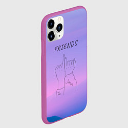 Чехол iPhone 11 Pro матовый Friends - Jimin and Taehyung BTS, цвет: 3D-фиолетовый — фото 2
