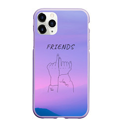 Чехол iPhone 11 Pro матовый Friends - Jimin and Taehyung BTS, цвет: 3D-светло-сиреневый