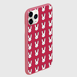 Чехол iPhone 11 Pro матовый Bunny Pattern red, цвет: 3D-малиновый — фото 2
