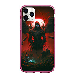 Чехол iPhone 11 Pro матовый Крылатый демон, цвет: 3D-малиновый