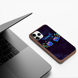 Чехол iPhone 11 Pro матовый Неоновые следы ладоней - дед инсайд, цвет: 3D-коричневый — фото 2