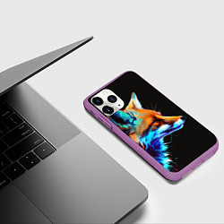 Чехол iPhone 11 Pro матовый Красочная лисичка, цвет: 3D-фиолетовый — фото 2