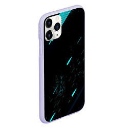 Чехол iPhone 11 Pro матовый Abstraction Line blue, цвет: 3D-светло-сиреневый — фото 2