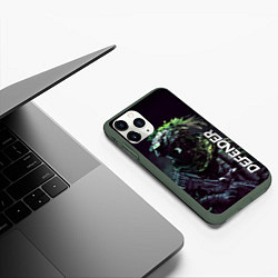 Чехол iPhone 11 Pro матовый Защитник в стиле киберпанк, цвет: 3D-темно-зеленый — фото 2